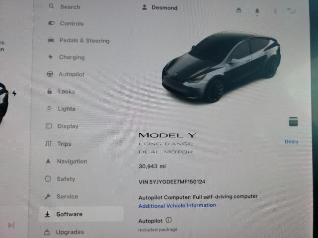 Photo 8 VIN: 5YJYGDEE7MF150124 - TESLA MODEL Y 