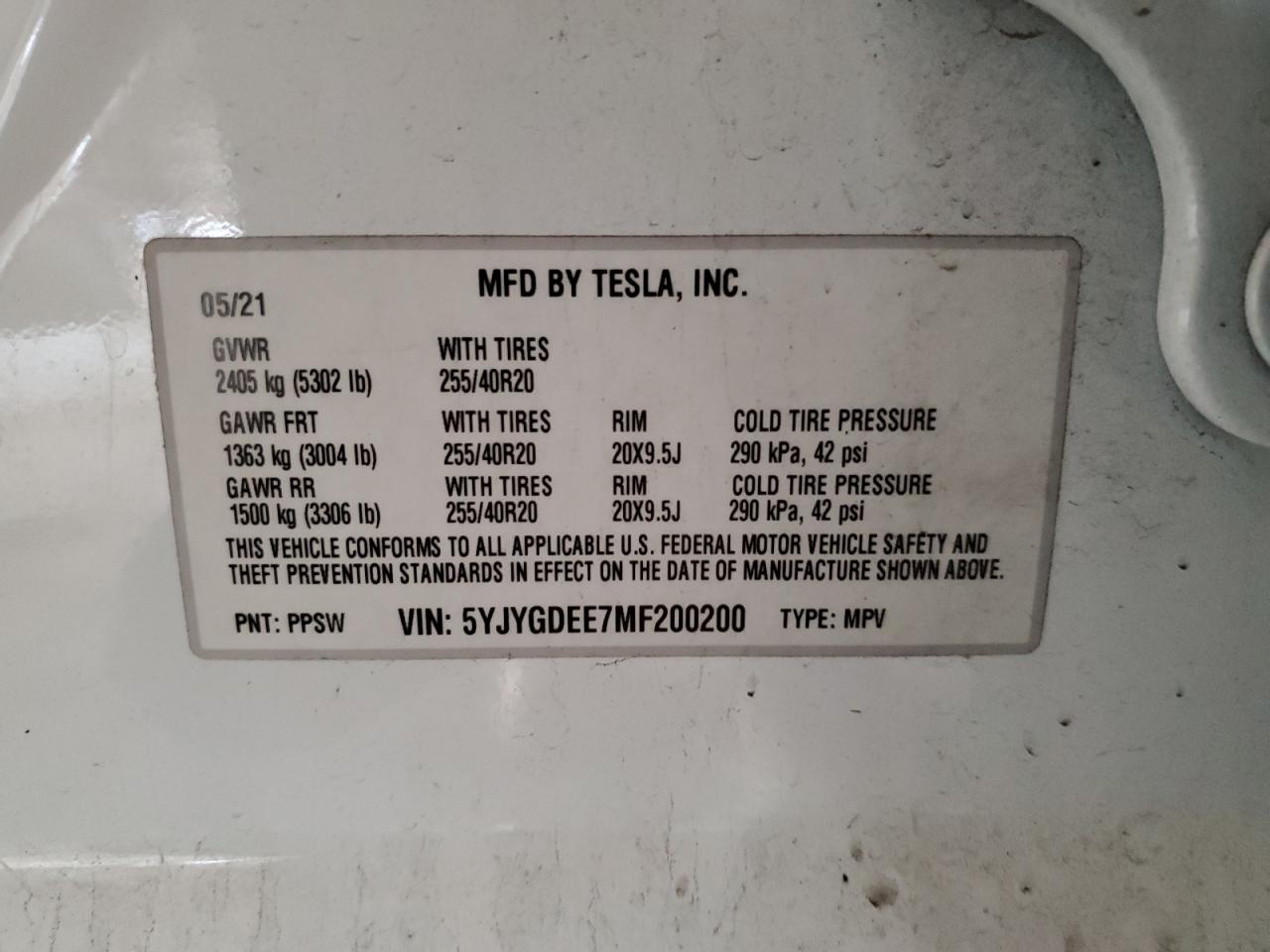 Photo 11 VIN: 5YJYGDEE7MF200200 - TESLA MODEL Y 