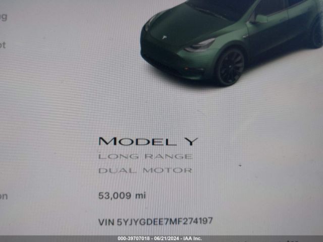 Photo 6 VIN: 5YJYGDEE7MF274197 - TESLA MODEL Y 