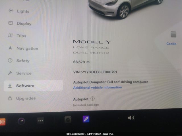 Photo 6 VIN: 5YJYGDEE8LF006791 - TESLA MODEL Y 