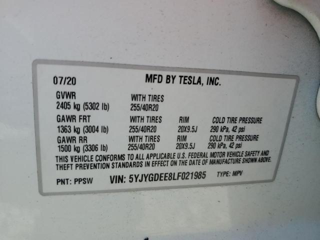 Photo 11 VIN: 5YJYGDEE8LF021985 - TESLA MODEL Y 