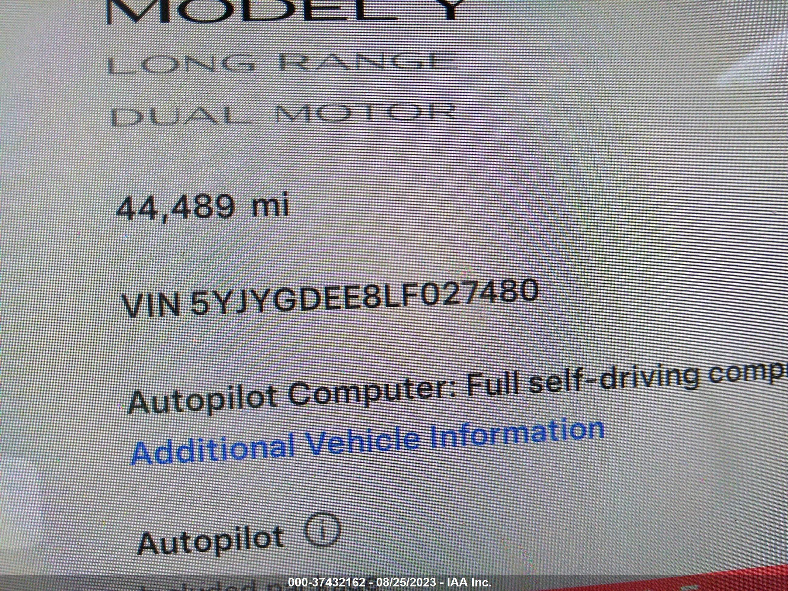 Photo 13 VIN: 5YJYGDEE8LF027480 - TESLA MODEL Y 