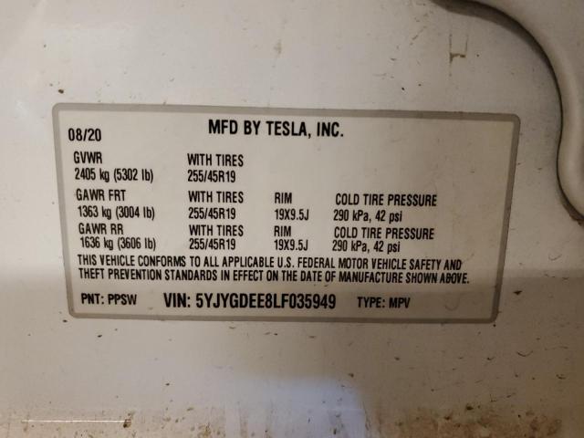 Photo 11 VIN: 5YJYGDEE8LF035949 - TESLA MODEL Y 