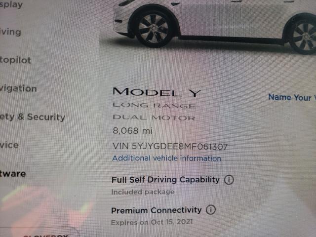 Photo 7 VIN: 5YJYGDEE8MF061307 - TESLA MODEL Y 