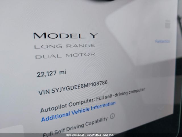 Photo 6 VIN: 5YJYGDEE8MF108786 - TESLA MODEL Y 