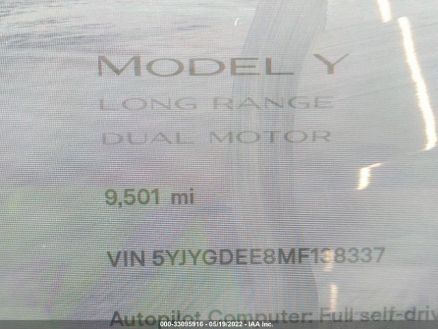 Photo 6 VIN: 5YJYGDEE8MF138337 - TESLA MODEL Y 