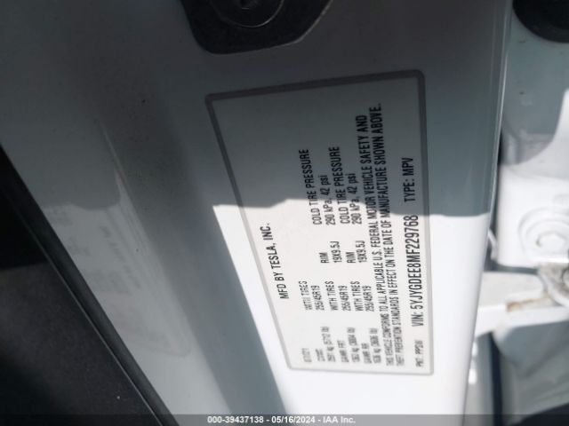 Photo 8 VIN: 5YJYGDEE8MF229768 - TESLA MODEL Y 