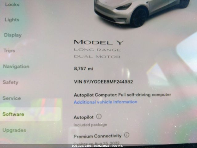 Photo 6 VIN: 5YJYGDEE8MF244982 - TESLA MODEL Y 