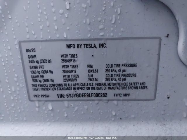 Photo 8 VIN: 5YJYGDEE9LF006282 - TESLA MODEL Y 