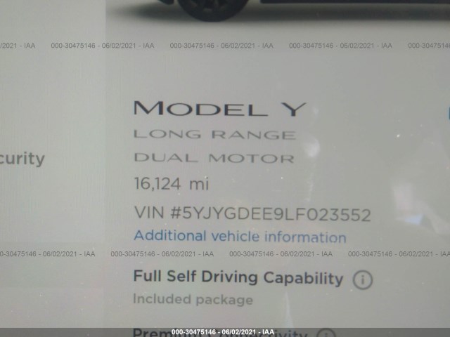 Photo 6 VIN: 5YJYGDEE9LF023552 - TESLA MODEL Y 