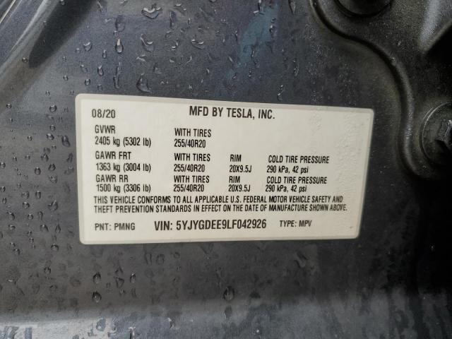 Photo 11 VIN: 5YJYGDEE9LF042926 - TESLA MODEL Y 