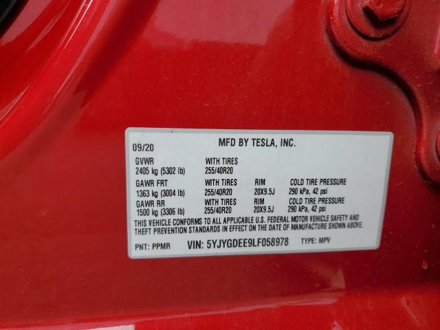 Photo 12 VIN: 5YJYGDEE9LF058978 - TESLA MODEL Y 