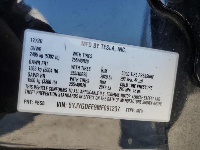 Photo 12 VIN: 5YJYGDEE9MF091237 - TESLA MODEL Y 