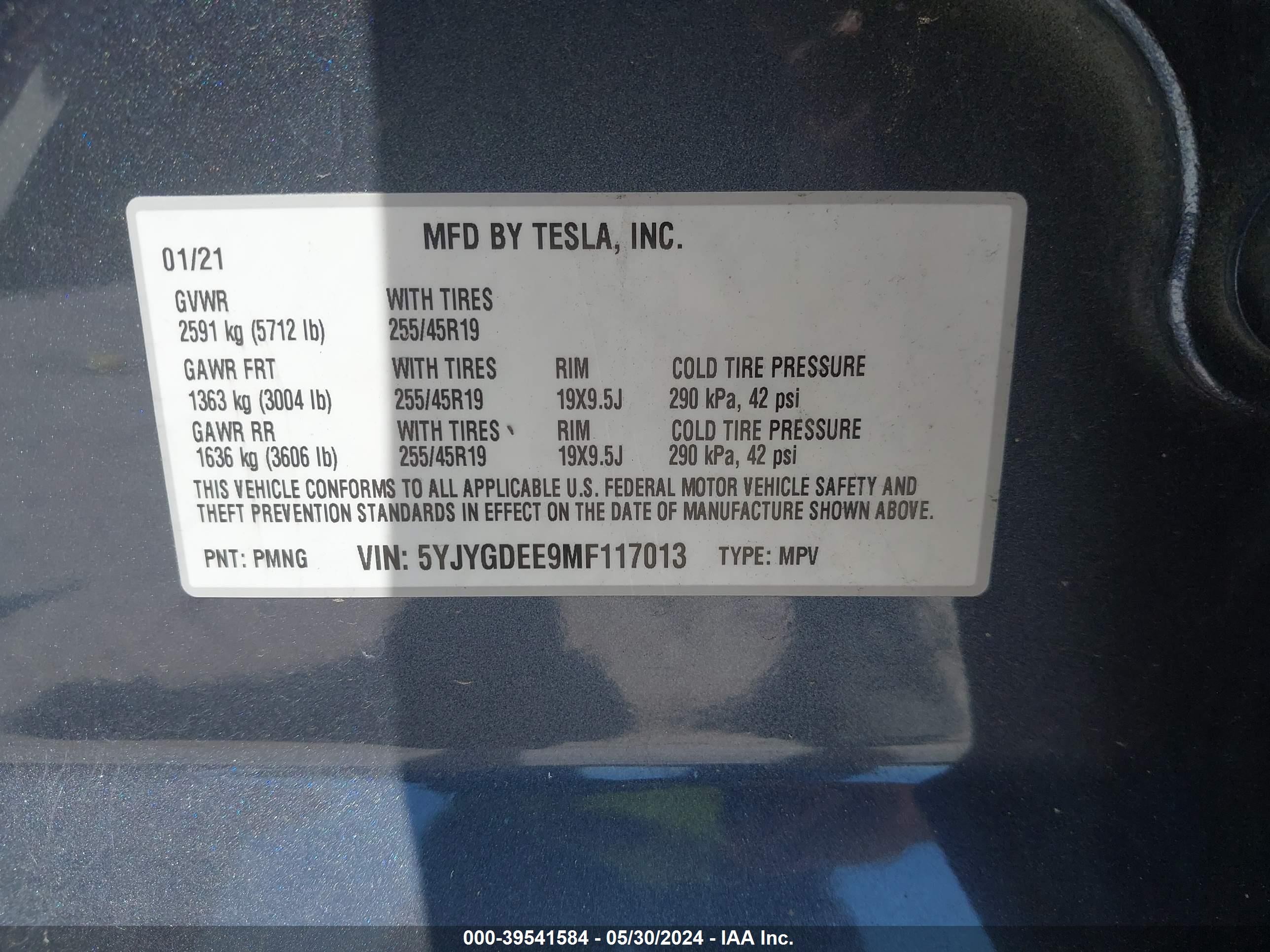 Photo 8 VIN: 5YJYGDEE9MF117013 - TESLA MODEL Y 