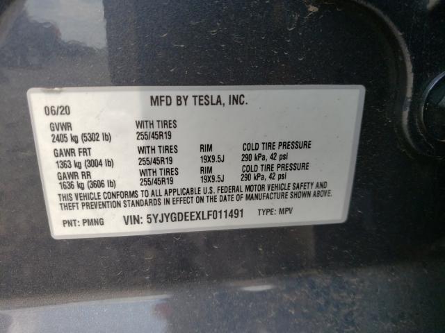 Photo 9 VIN: 5YJYGDEEXLF011491 - TESLA MODEL Y 