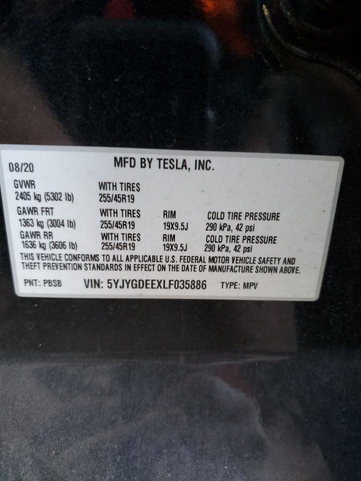 Photo 12 VIN: 5YJYGDEEXLF035886 - TESLA MODEL Y 