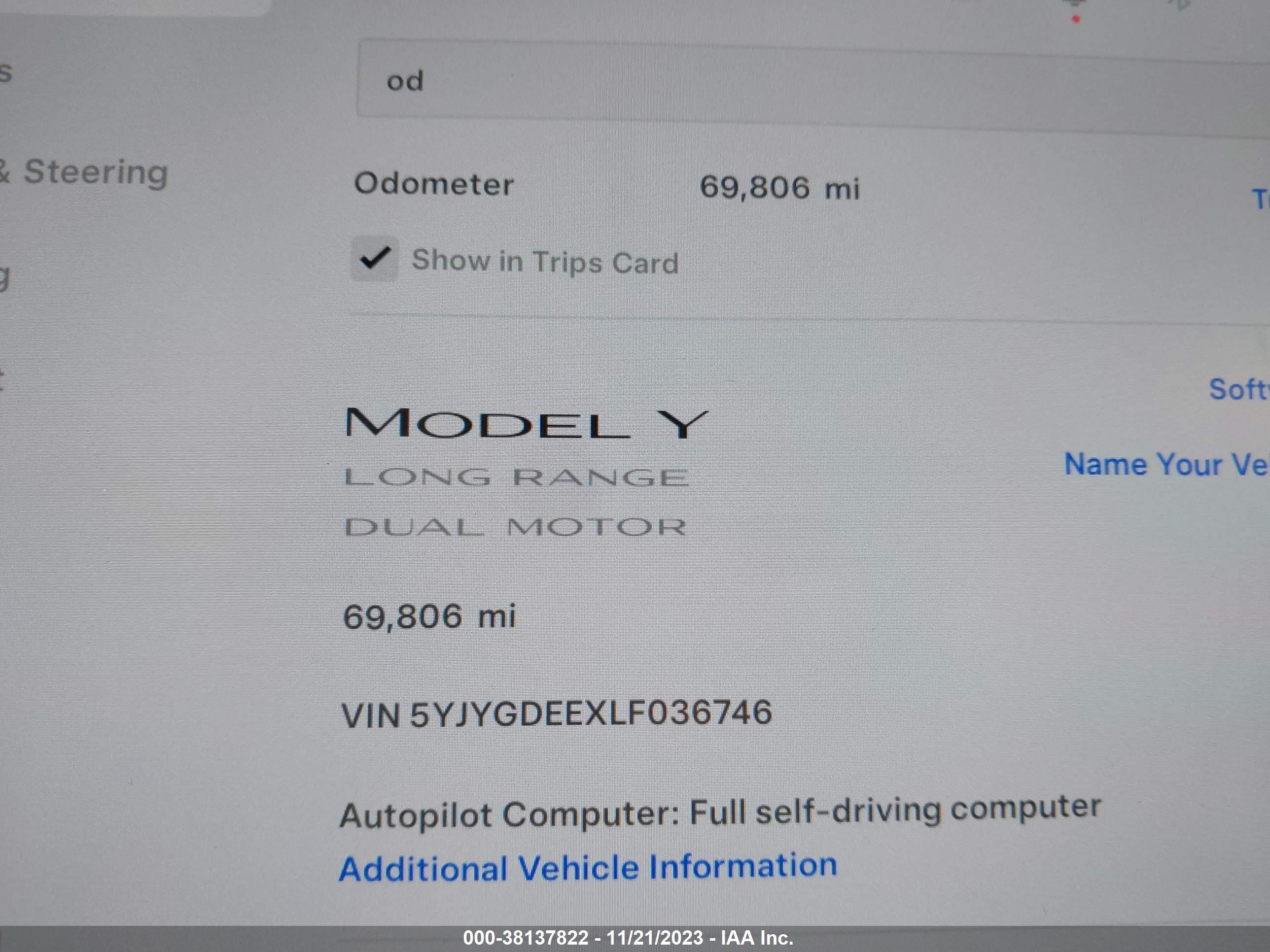 Photo 13 VIN: 5YJYGDEEXLF036746 - TESLA MODEL Y 