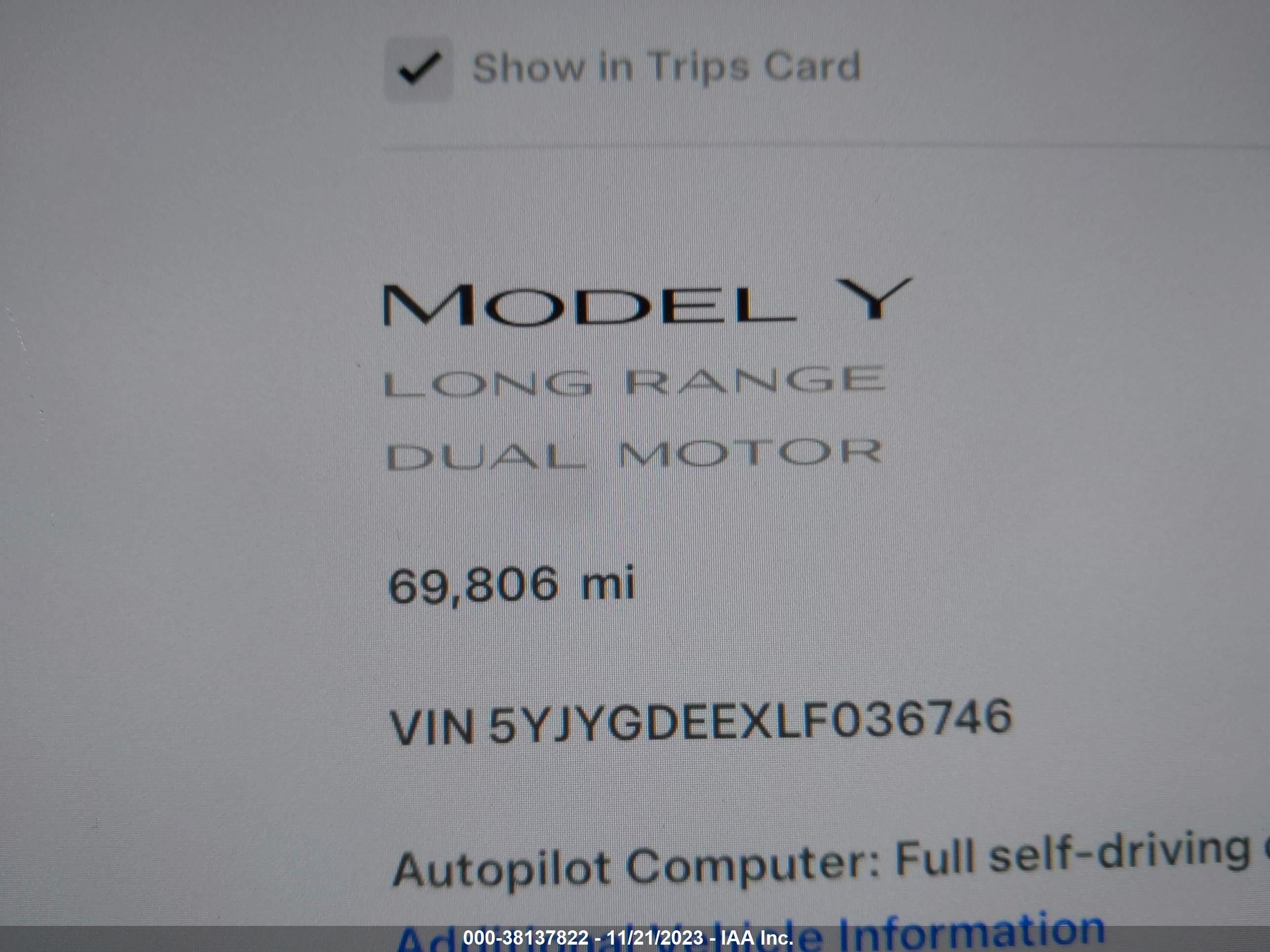 Photo 8 VIN: 5YJYGDEEXLF036746 - TESLA MODEL Y 