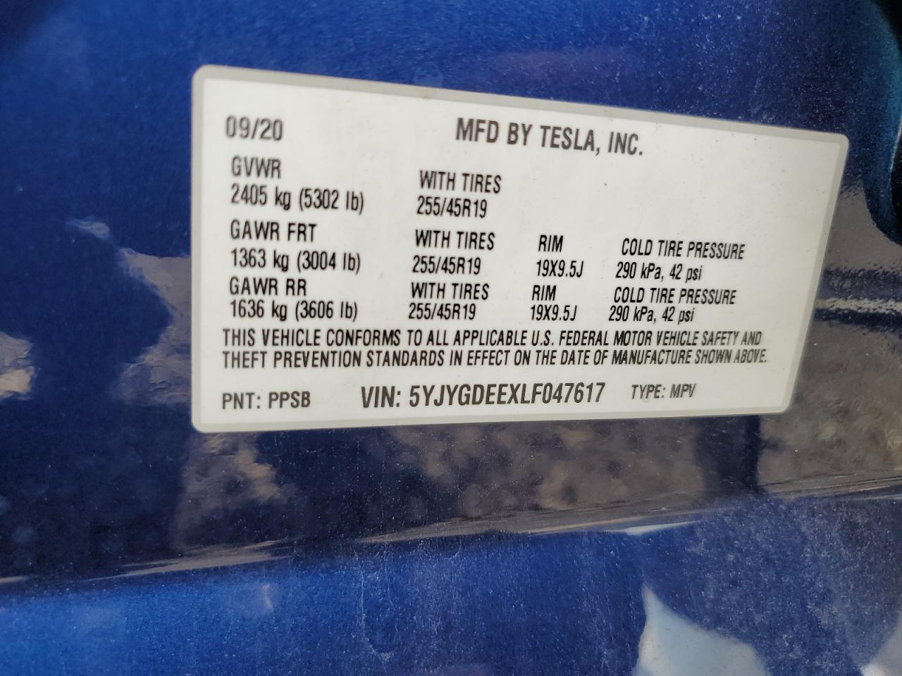 Photo 12 VIN: 5YJYGDEEXLF047617 - TESLA MODEL Y 