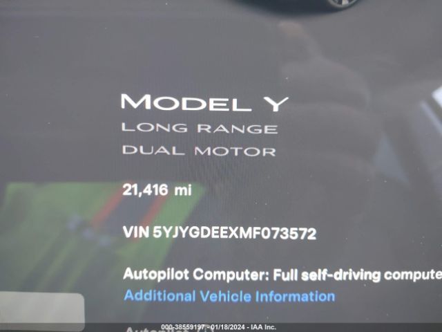 Photo 6 VIN: 5YJYGDEEXMF073572 - TESLA MODEL Y 