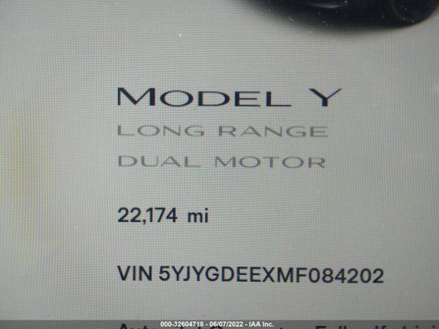 Photo 6 VIN: 5YJYGDEEXMF084202 - TESLA MODEL Y 