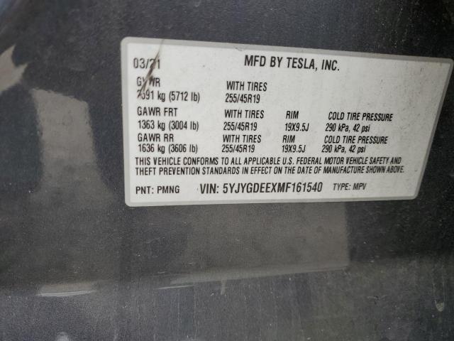 Photo 13 VIN: 5YJYGDEEXMF161540 - TESLA MODEL Y 
