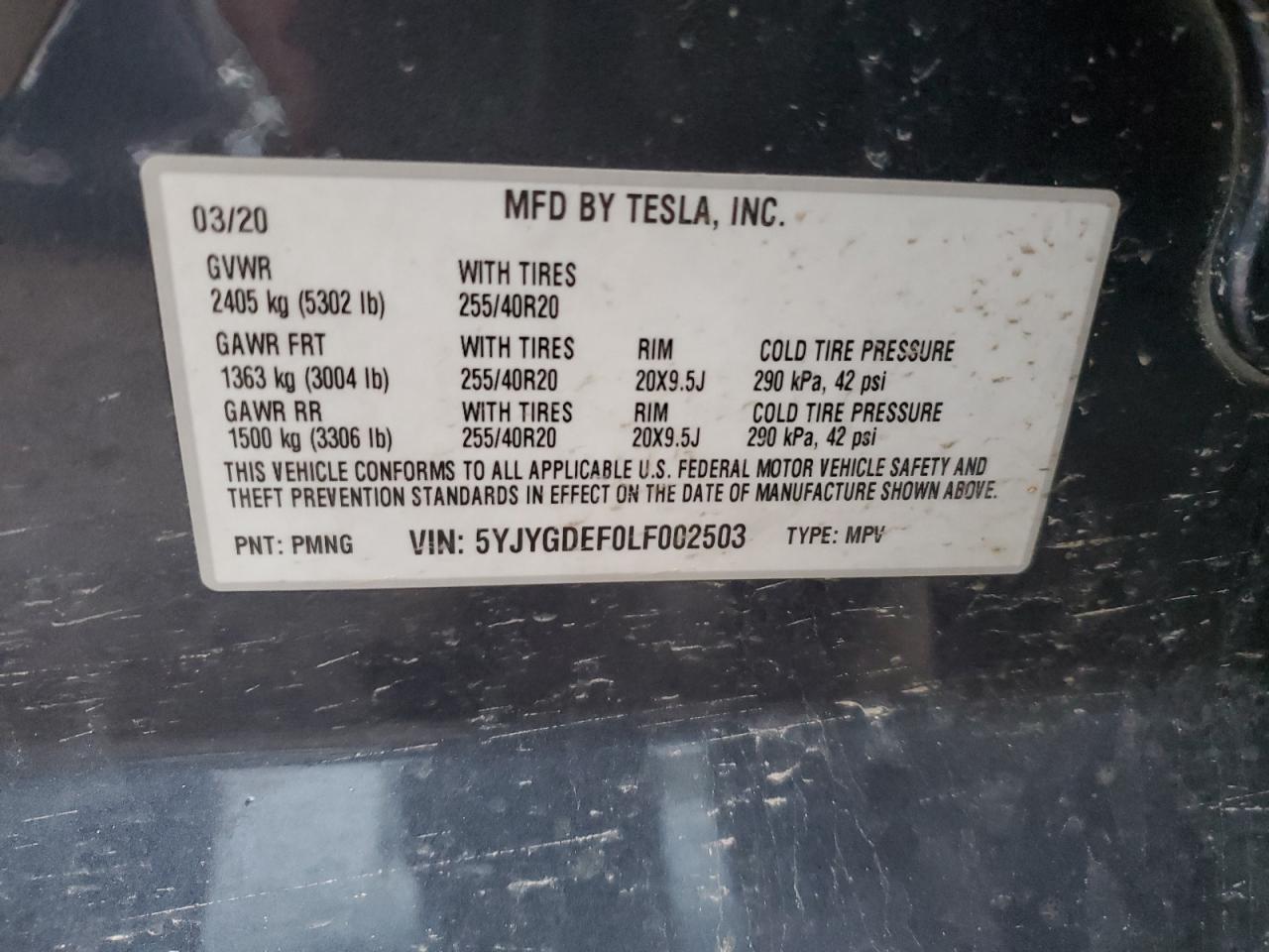 Photo 11 VIN: 5YJYGDEF0LF002503 - TESLA MODEL Y 