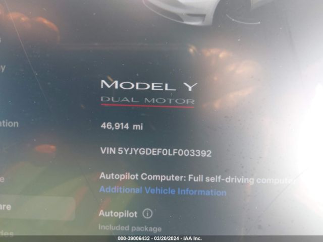 Photo 6 VIN: 5YJYGDEF0LF003392 - TESLA MODEL Y 