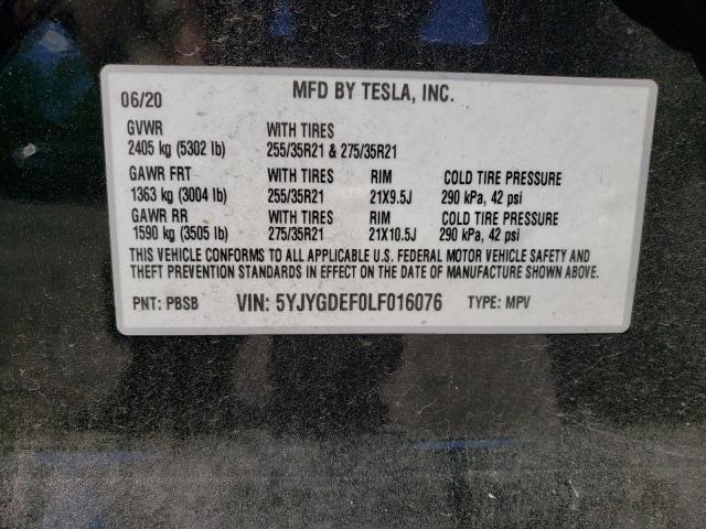 Photo 9 VIN: 5YJYGDEF0LF016076 - TESLA MODEL Y 