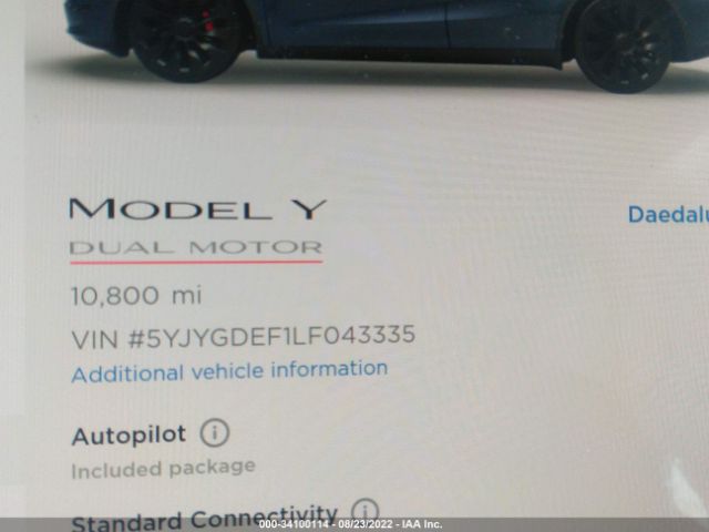 Photo 6 VIN: 5YJYGDEF1LF043335 - TESLA MODEL Y 