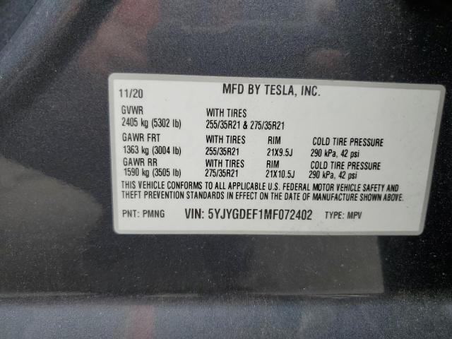 Photo 13 VIN: 5YJYGDEF1MF072402 - TESLA MODEL Y 