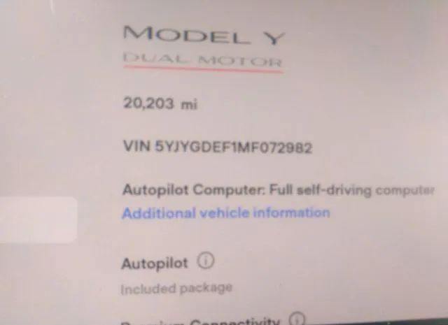 Photo 6 VIN: 5YJYGDEF1MF072982 - TESLA MODEL Y 