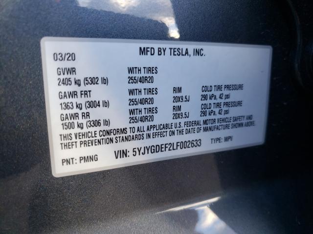 Photo 9 VIN: 5YJYGDEF2LF002633 - TESLA MODEL Y 