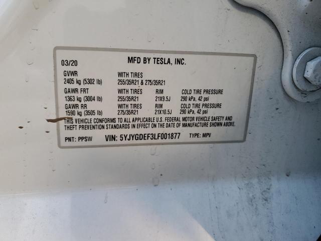 Photo 12 VIN: 5YJYGDEF3LF001877 - TESLA MODEL Y 