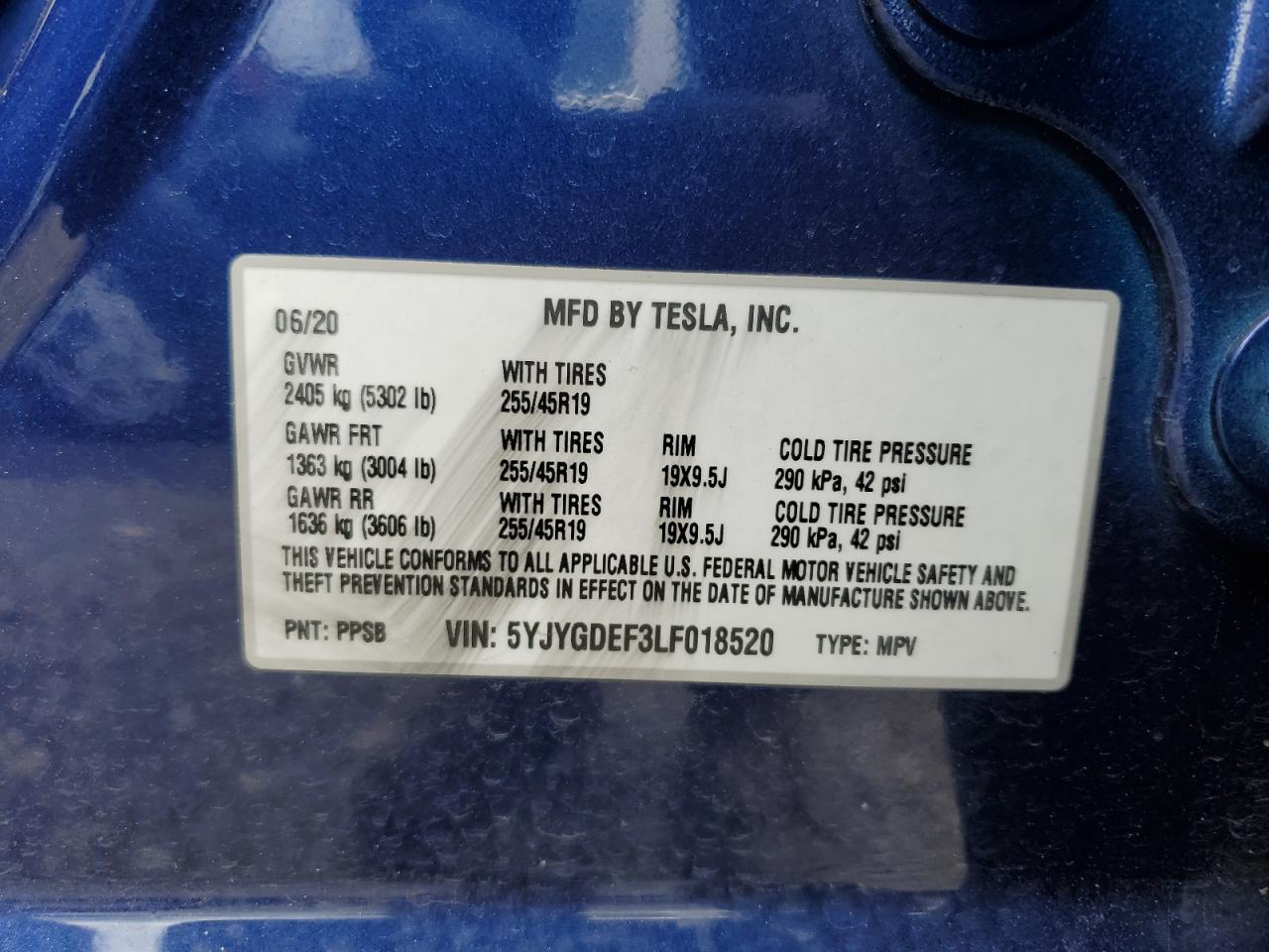 Photo 12 VIN: 5YJYGDEF3LF018520 - TESLA MODEL Y 