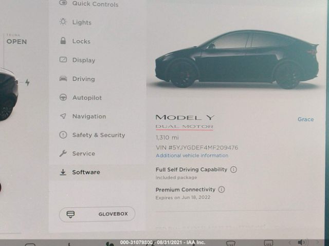 Photo 6 VIN: 5YJYGDEF4MF209476 - TESLA MODEL Y 