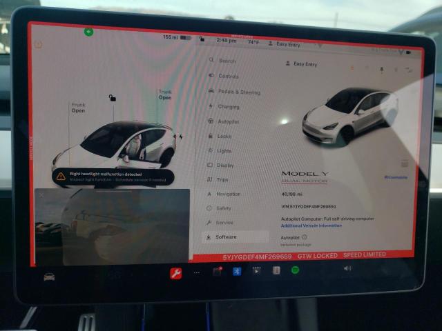 Photo 8 VIN: 5YJYGDEF4MF269659 - TESLA MODEL Y 