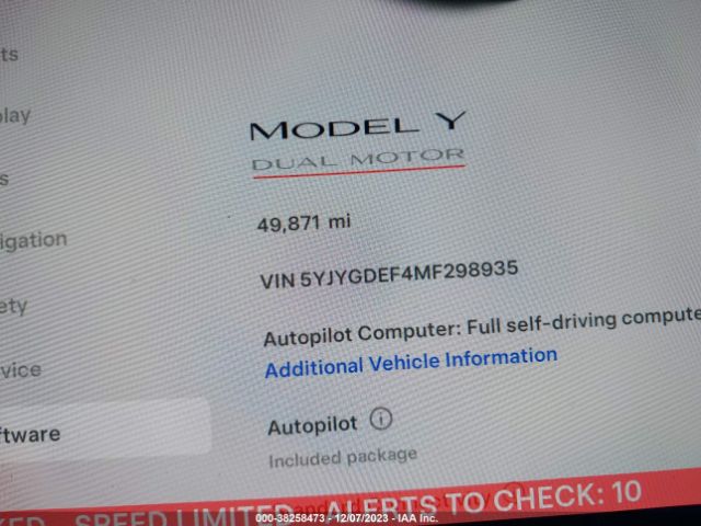 Photo 6 VIN: 5YJYGDEF4MF298935 - TESLA MODEL Y 