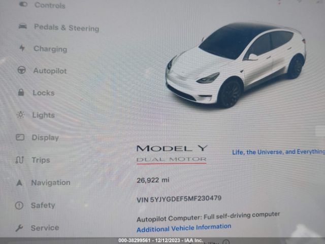 Photo 6 VIN: 5YJYGDEF5MF230479 - TESLA MODEL Y 