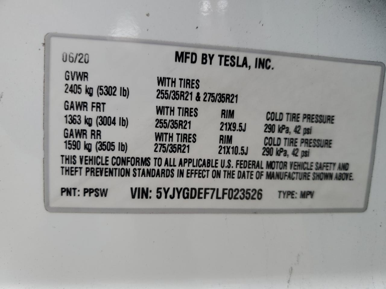 Photo 12 VIN: 5YJYGDEF7LF023526 - TESLA MODEL Y 