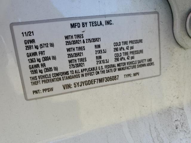 Photo 11 VIN: 5YJYGDEF7MF306087 - TESLA MODEL Y 