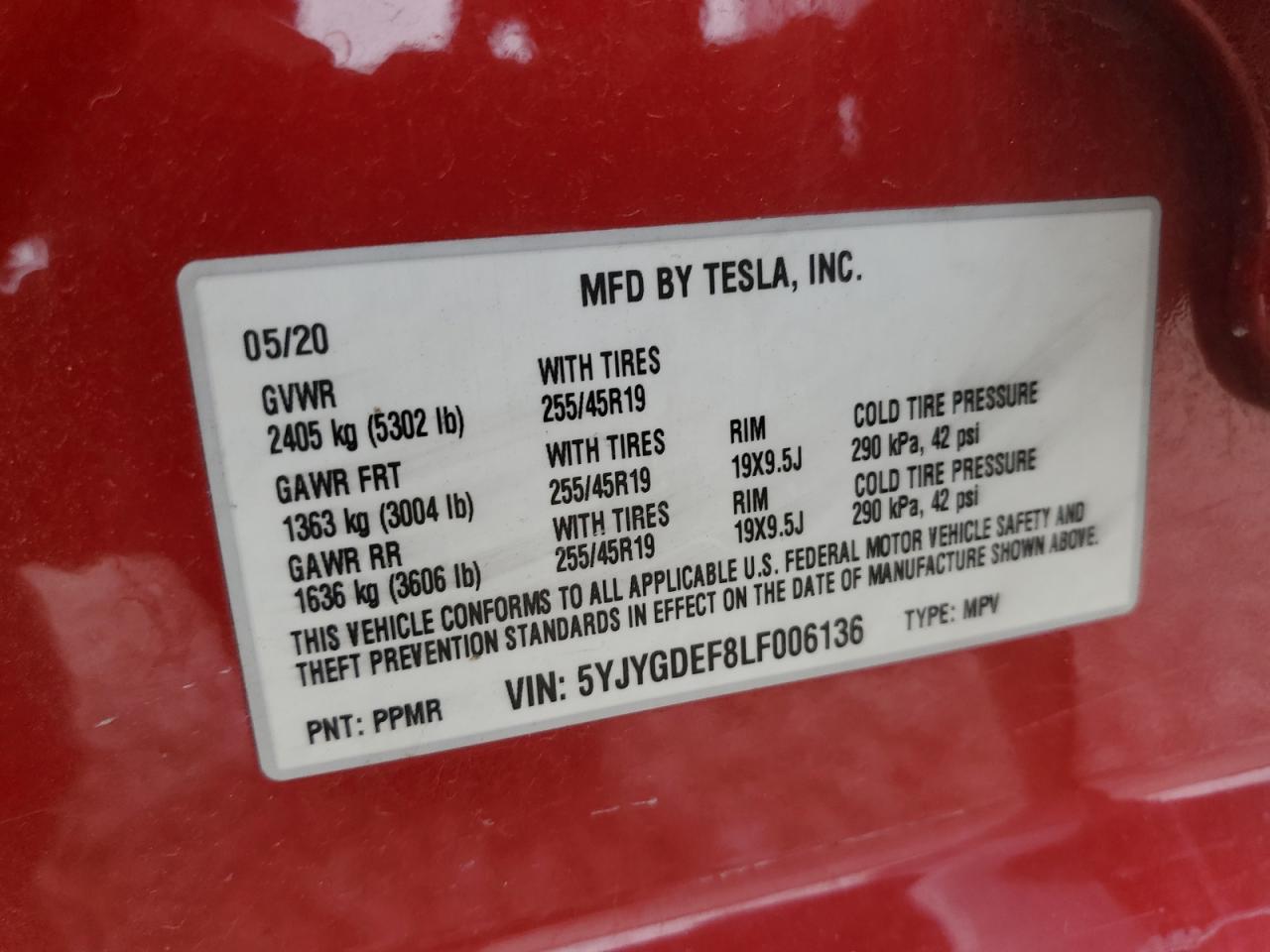 Photo 11 VIN: 5YJYGDEF8LF006136 - TESLA MODEL Y 