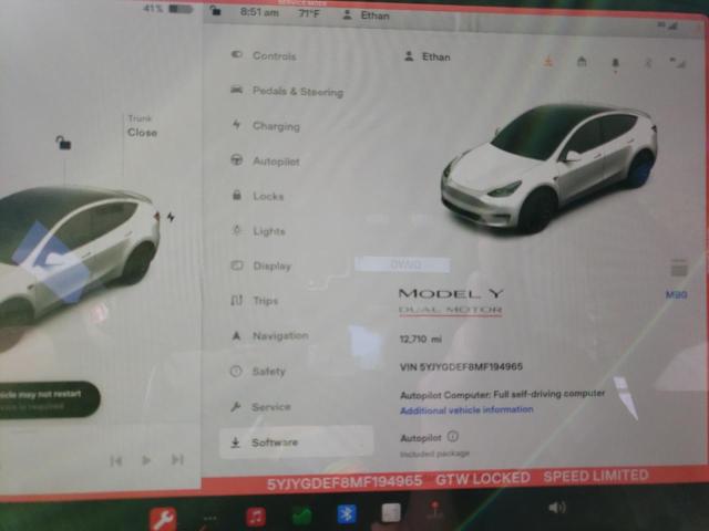 Photo 8 VIN: 5YJYGDEF8MF194965 - TESLA MODEL Y 