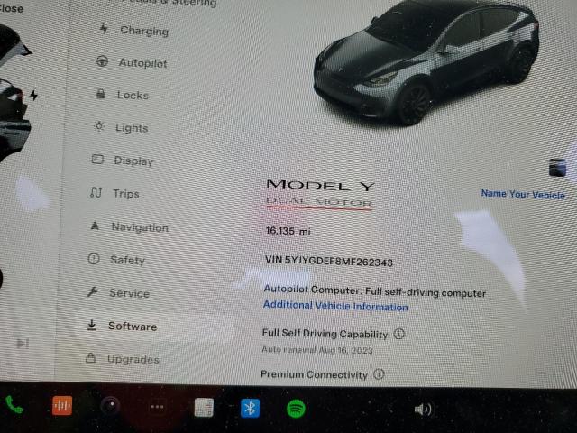 Photo 8 VIN: 5YJYGDEF8MF262343 - TESLA MODEL Y 