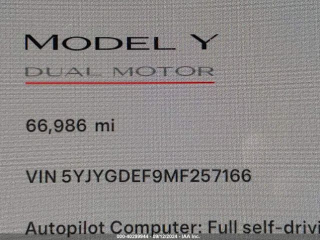 Photo 8 VIN: 5YJYGDEF9MF257166 - TESLA MODEL Y 