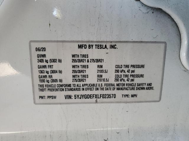 Photo 11 VIN: 5YJYGDEFXLF023570 - TESLA MODEL Y 