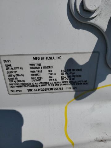 Photo 13 VIN: 5YJYGDEFXMF256754 - TESLA MODEL Y 