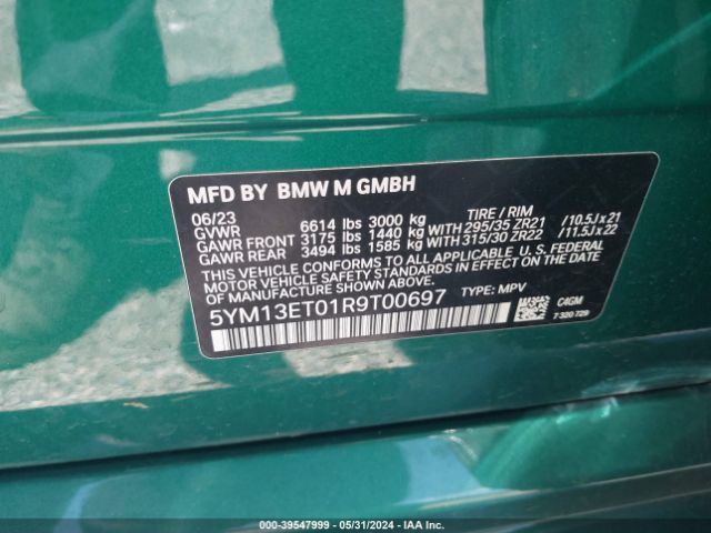 Photo 8 VIN: 5YM13ET01R9T00697 - BMW X5 