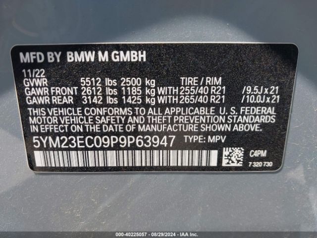 Photo 8 VIN: 5YM23EC09P9P63947 - BMW X4 