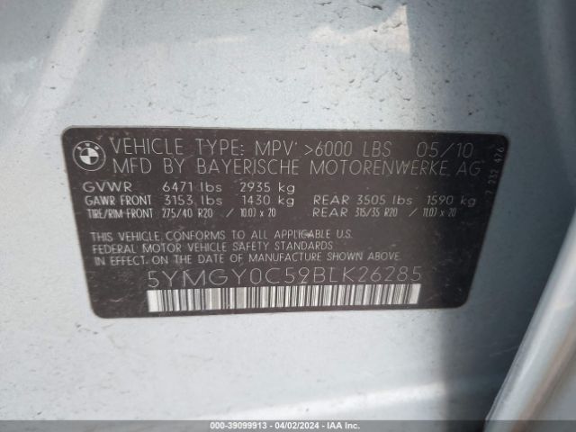 Photo 8 VIN: 5YMGY0C59BLK26285 - BMW X5 M 